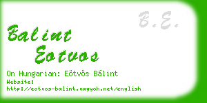 balint eotvos business card